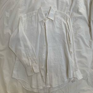 Craig Taylor white linen collared button down